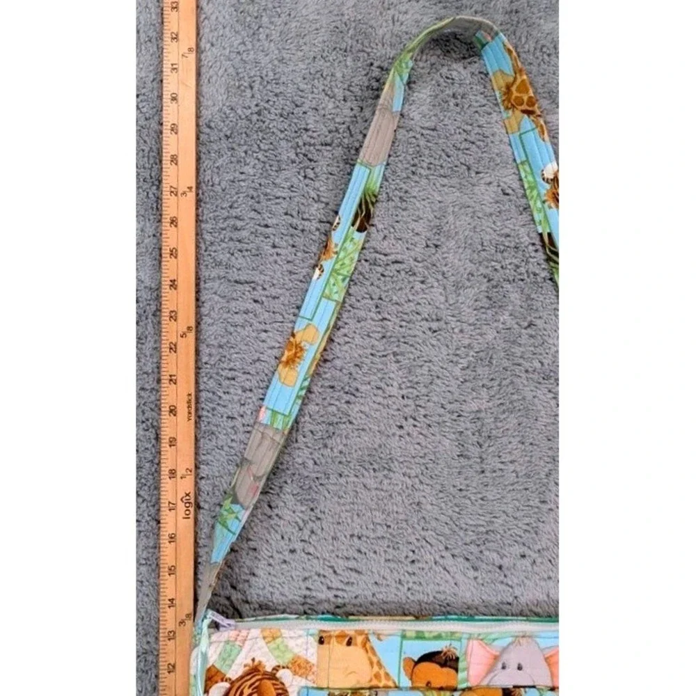 Handmade Quilted Jungle Safari Tote w/ Matching Fabric Insert By Nora Susor